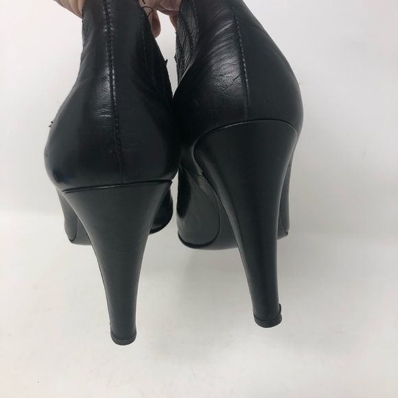 CHANEL Black Leather High Heel Ankle Boots - Picture 7 of 12